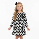 Vestido Infantil Manga Longa Cotton Estampa Preta e Branca Milon Tamanho:10 anos