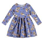 Vestido Infantil Manga Longa Estampado Em Algodão Malwee Kids - Roxo 3