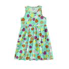 Vestido Infantil Manga Regata Estampado Morango Alakazoo