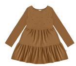 Vestido Infantil Marias Com Aplique Metal Em Algodão Malwee Kids - Marrom 4