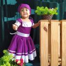 Vestido infantil Masha luxo com rendas e capuz