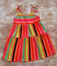 Vestido infantil mel listra cenoura laranja - clubinho