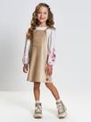 Vestido Infantil Menina Blusa E Salopete Mundo Cinti - 12868 Vestido Infantil Menina Blusa E Salopete Mundo Cinti - 12868