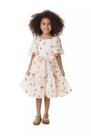 Vestido Infantil Menina Bordado Flowers Muvile Petit Cor:Off whiteTamanho:6