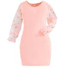 Vestido Infantil Menina Canelado Festas Manga Longa Vestido Infantil Menina Canelado Festas Manga Longa