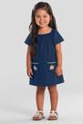 Vestido infantil menina com flores Brandili -Azul