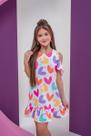 Vestido Infantil Menina Corações Picolé Rosa