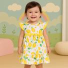 Vestido Infantil Menina Cotton Estampa Limão com Laço Delicado Confortável Sofisticado Kyly 1000983 Vestido Infantil Menina Cotton Estampa Limão com Laço Delicado Confortável Sofisticado Kyly 1000983