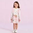 Vestido Infantil Menina de Inverno Petit Cherie Daisy Sweets Estampa Coelhinho e Flores Vestido Infantil Menina de Inverno Petit Cherie Daisy Sweets Estampa Coelhinho e Flores
