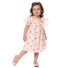 Vestido infantil menina em algodão bordado amada