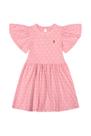 Vestido Infantil Menina em Cotton Estampa Bolinhas Glinny Cor:RosaTamanho:2