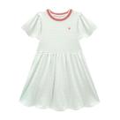 Vestido Infantil Menina Em Cotton Listras Verde Somnii