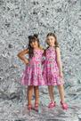 Vestido Infantil Menina Estampado Desenhos e Emoji - Bonekinhas - Rosa - 14