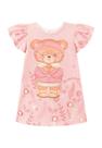 Vestido Infantil Menina Estampado Rosa Kukiê
