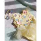 Vestido infantil menina kit 3 peças romper jardim encantado + faixa + asa borboleta mesversario