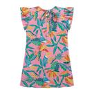 Vestido Infantil Menina Manga Curta Em Cotton Com Amarração Nas Costas - Rosa