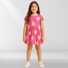 Vestido Infantil Menina Meia Malha Estampado Confortavel Moderno Brandili 80186