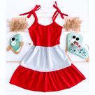 Vestido Infantil menina modelo três maria Multicolorido