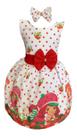 Vestido Infantil Menina Moranguinho Vermelho + Tiara