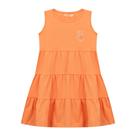 Vestido Infantil Menina Regata Três Marias Em Cotton Com Detalhe Aplique Macaco - Laranja
