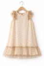 Vestido infantil menina tule dourado