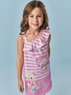 Vestido Infantil Menina Ursinha Listrada Rosa Mundo Cinti