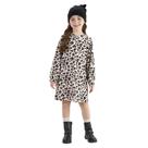 Vestido Infantil Meninas Manga Longa Estampa Oncinha Fofa -