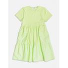 Vestido Infantil Midi Verde Lima c/Bolso e Strass Momi