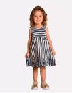Vestido Infantil Milon barra bordada listrado Marinho