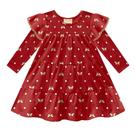 Vestido Infantil Milon em Cotton Estampa Lacinhos Vermelho Tamanho:3 Vestido Infantil Milon em Cotton Estampa Lacinhos Vermelho Tamanho:3