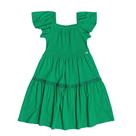 Vestido Infantil Momi em Malha c/ Fita de Florzinhas Verde