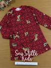 Vestido Infantil Momi Inverno Vermelho Urso