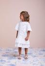 Vestido Infantil Off White Laços e Babados P6193 Animê