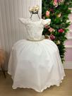 Vestido Infantil Off White Longo para Formatura Dama de Honra Luxo Festas