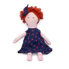 Vestido Infantil para Bebê de 6 Meses + Boneca de Pano + Laço de Cabelo - 078-6MCEREJA