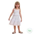 Vestido Infantil Petit Cherie Com Babados e Estampa Branco