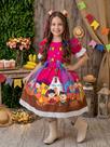 Vestido Infantil Pink Festa Junina Arraiá São João Caipira Luxo Vestido Infantil Pink Festa Junina Arraiá São João Caipira Luxo