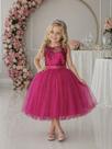 Vestido Infantil Pink Renda Saia Brilho Cinto Strass Festas Vestido Infantil Pink Renda Saia Brilho Cinto Strass Festas