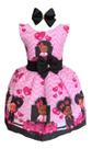 Vestido Infantil Poderosa Chefinha Morena Temático + Tiara