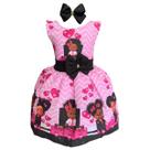 Vestido Infantil Poderosa Chefinha Morena Temático + Tiara Vestido Infantil Poderosa Chefinha Morena Temático + Tiara