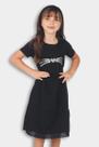 Vestido Infantil Preto Gatinho com Tule Preto - Destak Vestido Infantil Preto Gatinho com Tule Preto - Destak