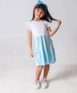 Vestido Infantil Recorte Babado Marisa Tam 4 a 10 Azul-99111