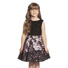 Vestido Infantil Renda Preta e Saia Rodada Flores Guipir - Ninali