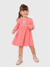 Vestido Infantil Rodado Manga Longa Em Algodão E Tule Malwee Kids 1