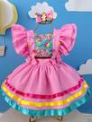 Vestido Infantil Romper Bobbie Goods Rosa Com Laço Festas Luxo