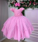 Vestido Infantil Rosa Chiclete Midi Festa Luxo Formatura Vestido Infantil Rosa Chiclete Midi Festa Luxo Formatura