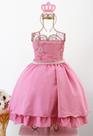 Vestido Infantil Rosa Daminha Festa Casamento Luxo E Tiara