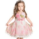 Vestido Infantil Rosas com Saia Tule e Pérolas Ninali
