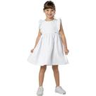 Vestido Infantil Rosê Princesa Luxo Com Babado Fofo Branco