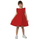 Vestido Infantil Rosê Princesa Luxo Com Babado Fofo Vermelho